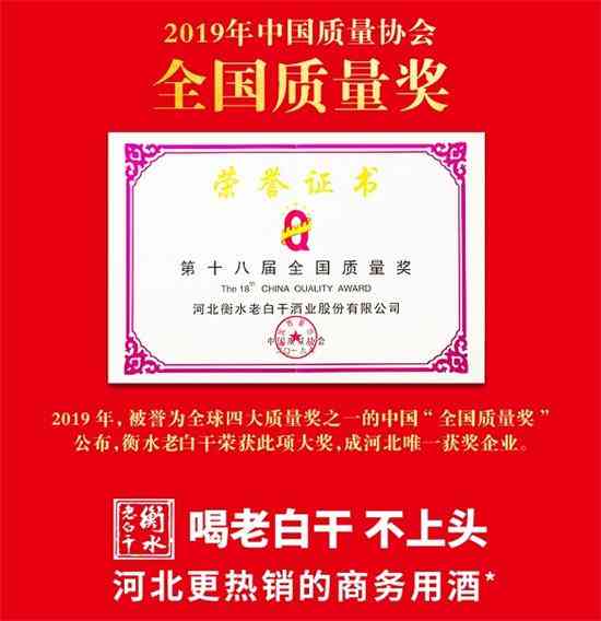 中国骄傲 衡水老白干荣膺食品界“诺贝尔”奖