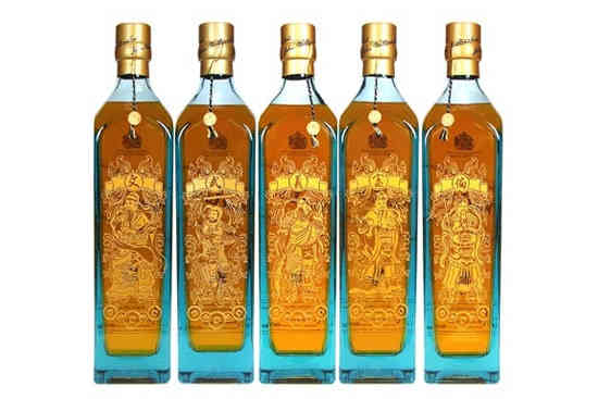 尊尼获加蓝牌五路财神限量版苏格兰调和威士忌套装750ml×5瓶价格，多少钱？