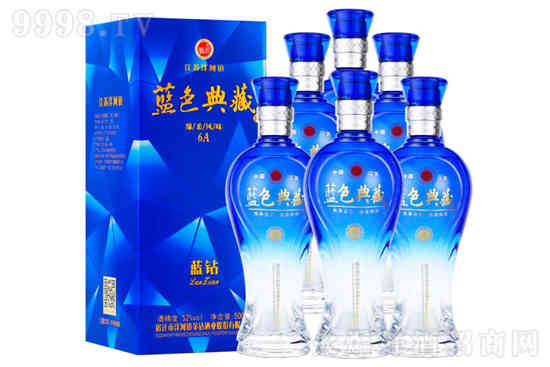 52°洋河镇白酒蓝色典藏酒蓝钻6A高梁浓香型原浆酒白酒500ml价格，多少钱？