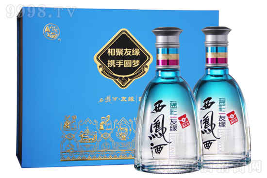 西凤酒蓝彩友缘 46度450ml 凤香型宴请端午送礼商务用酒价格，多少钱？